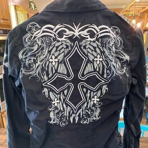 Rodeo shirt Rock & Roll Cowgirl button down size Small